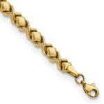 14k Yellow Gold Brushed and Polished Stampato 7.5 inch Bracelet