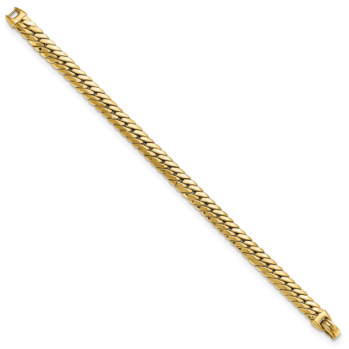 14k Yellow Gold Polished 7.4mm Large Snake Chain 7.5 inch Bracelet, view 2