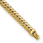 14k Yellow Gold Polished 7.4mm Large Snake Chain 7.5 inch Bracelet