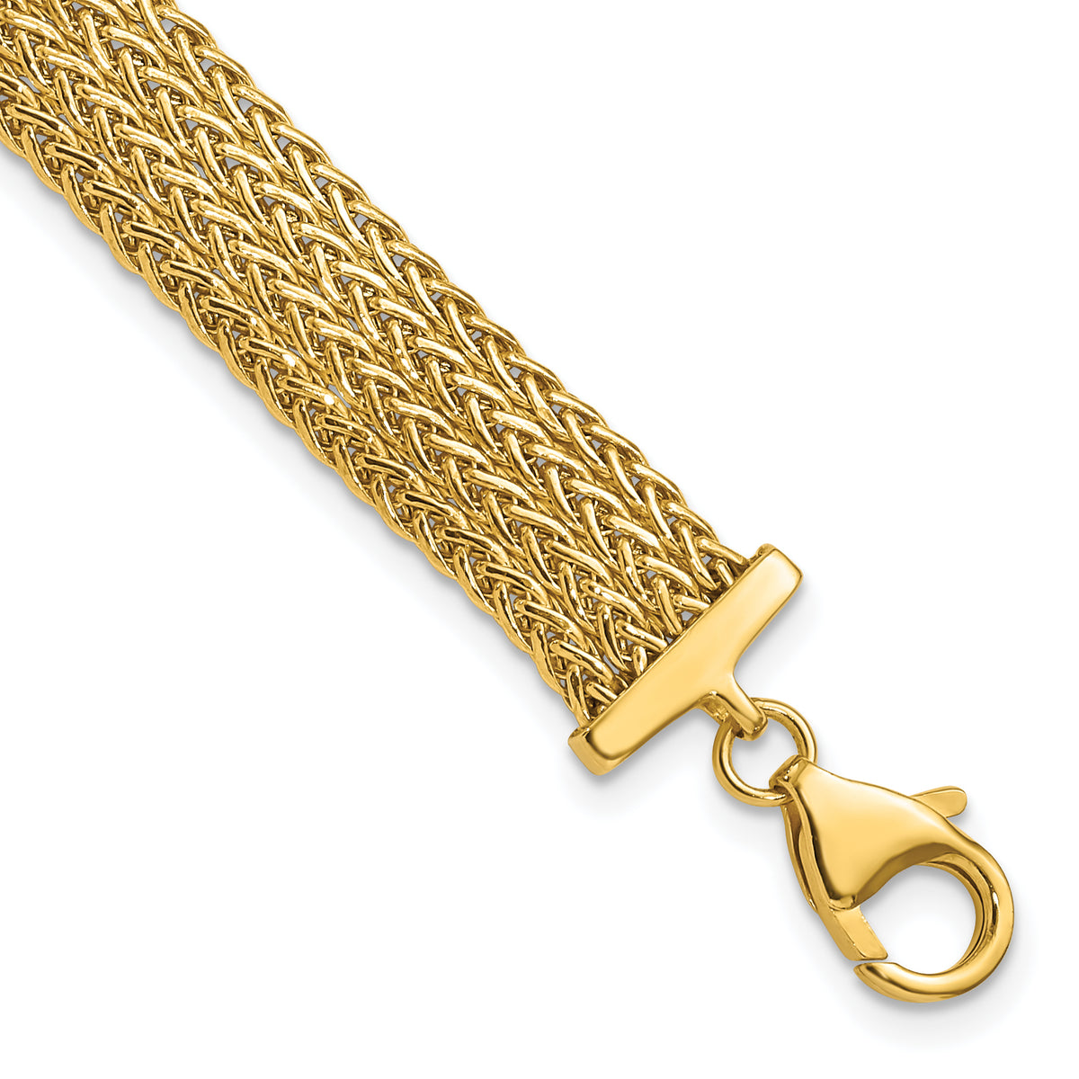 14k Yellow Gold Polished 9.2mm Fancy Braided Link 7.5 inch Bracelet