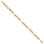 14k Yellow Gold Polished Infinity Symbol and Fancy Link 5-Station 7.5 inch Bracelet, view 2