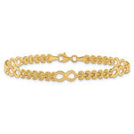 14k Yellow Gold Polished Infinity Symbol and Fancy Link 5-Station 7.5 inch Bracelet, view 3