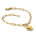 Gold Polished Heart Bracelet - 14k Yellow Gold