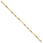 14k Two-Tone Gold Polished 4.5mm Fancy Link and Bar 7.5 inch Bracelet, view 2