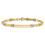 14k Two-Tone Gold Polished 4.5mm Fancy Link and Bar 7.5 inch Bracelet, view 3