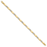 14k Two-Tone Gold Polished 4.8mm Fancy Link 7.5 inch Bracelet, view 2
