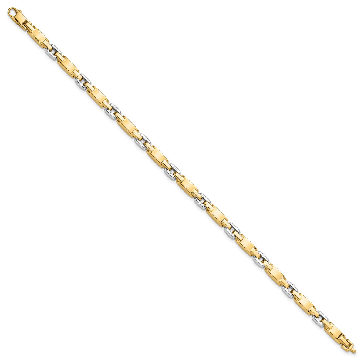 14k Two-Tone Gold Polished 4.8mm Fancy Link 7.5 inch Bracelet, view 2