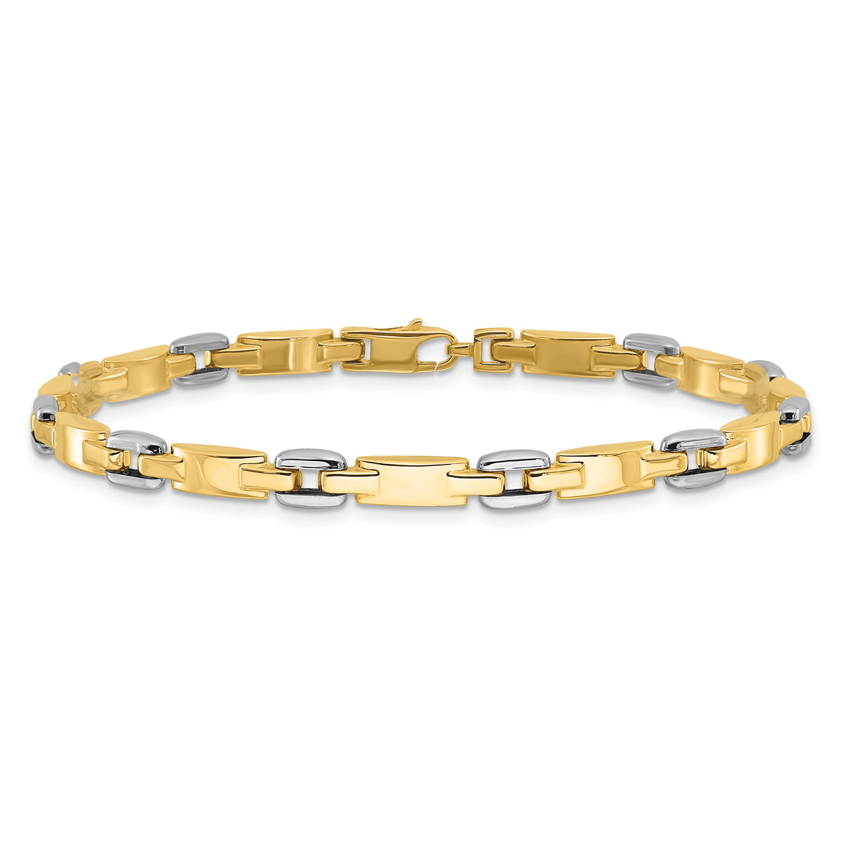 14k Two-Tone Gold Polished 4.8mm Fancy Link 7.5 inch Bracelet, view 3