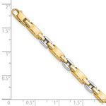 14k Two-Tone Gold Polished 4.8mm Fancy Link 7.5 inch Bracelet, shown with a ruler for scale