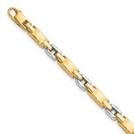14k Two-Tone Gold Polished 4.8mm Fancy Link 7.5 inch Bracelet