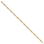 14k Two-Tone Gold Polished 3.5mm Fancy Twisted Bar Link 7.75 inch Bracelet, view 2