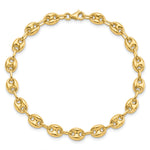 14k Yellow Gold Polished 6.3mm Puffed Anchor/Mariner Link 7.75 inch Bracelet, view 4
