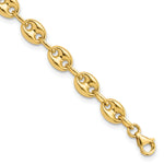 14k Yellow Gold Polished 6.3mm Puffed Anchor/Mariner Link 7.75 inch Bracelet