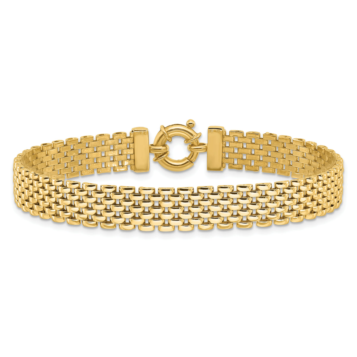 14k Yellow Gold Polished 8.4mm Panther Link 7.5 inch Bracelet, view 3