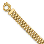 14k Yellow Gold Polished 8.4mm Panther Link 7.5 inch Bracelet