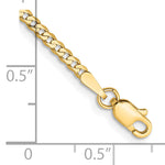Gold (10K & 14K) Flat Beveled Curb Chain Anklet - 14k Yellow Gold / 10 in / 2.2 mm