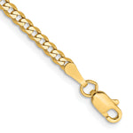 Gold (10K & 14K) Flat Beveled Curb Chain Bracelet - 14k Yellow Gold / 7 in / 2.3 mm