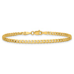 Gold (10K & 14K) Flat Beveled Curb Chain Anklet - 14k Yellow Gold / 9 in / 2.9 mm