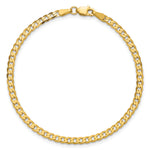 Gold (10K & 14K) Flat Beveled Curb Chain Anklet - 14k Yellow Gold / 9 in / 2.9 mm