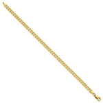 Gold (10K & 14K) Flat Beveled Curb Chain Bracelet - 14k Yellow Gold / 7 in / 3.9 mm