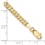 Gold (10K & 14K) Flat Beveled Curb Chain Bracelet - 14k Yellow Gold / 7 in / 3.9 mm