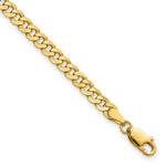 Gold (10K & 14K) Flat Beveled Curb Chain Bracelet - 14k Yellow Gold / 7 in / 3.9 mm