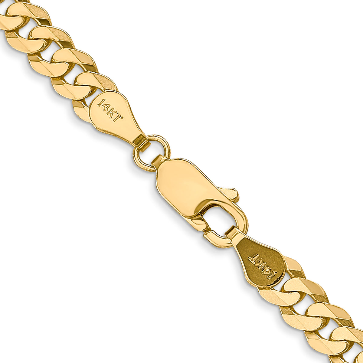 Gold (10K & 14K) Flat Beveled Curb Chain - 14k Yellow Gold / 18 in / 4.75 mm
