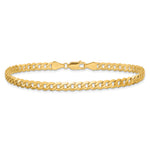 Gold (10K & 14K) Flat Beveled Curb Chain Bracelet - 14k Yellow Gold / 7 in / 4.75 mm