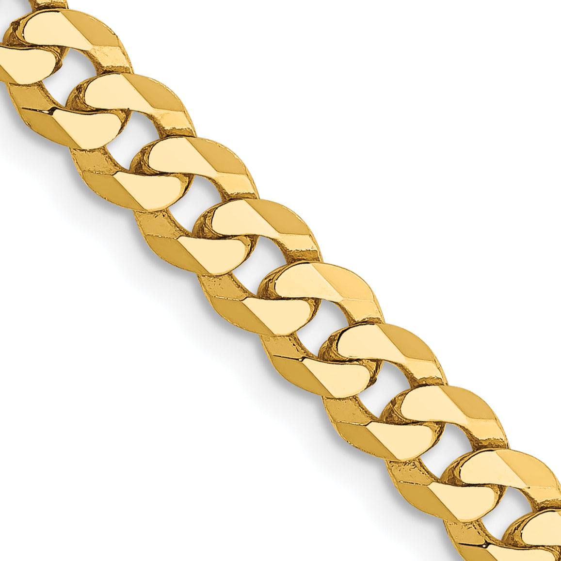 Gold (10K & 14K) Flat Beveled Curb Chain - 14k Yellow Gold / 18 in / 4.75 mm