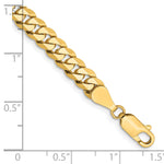 Gold (10K & 14K) Flat Beveled Curb Chain Bracelet - 14k Yellow Gold / 7 in / 5.75 mm