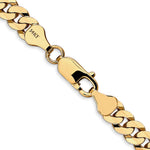 Gold (10K & 14K) Flat Beveled Curb Chain - 14k Yellow Gold / 18 in / 6.25 mm