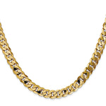 Gold (10K & 14K) Flat Beveled Curb Chain - 14k Yellow Gold / 18 in / 7.25 mm