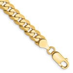 Gold (10K & 14K) Flat Beveled Curb Chain Bracelet - 14k Yellow Gold / 8 in / 7.25 mm