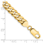 Gold (10K & 14K) Flat Beveled Curb Chain Bracelet - 14k Yellow Gold / 8 in / 8 mm