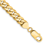 Gold (10K & 14K) Flat Beveled Curb Chain Bracelet - 14k Yellow Gold / 8 in / 8 mm