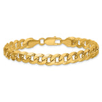 Gold (10K & 14K) Flat Beveled Curb Chain Bracelet - 14k Yellow Gold / 8 in / 8.5 mm