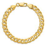 Gold (10K & 14K) Flat Beveled Curb Chain Bracelet - 14k Yellow Gold / 8 in / 8.5 mm