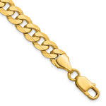 Gold (10K & 14K) Flat Beveled Curb Chain Bracelet - 14k Yellow Gold / 8 in / 8.5 mm