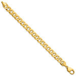 Gold (10K & 14K) Flat Beveled Curb Chain Bracelet - 14k Yellow Gold / 8 in / 9.5 mm