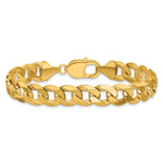 Gold (10K & 14K) Flat Beveled Curb Chain Bracelet - 14k Yellow Gold / 8 in / 9.5 mm