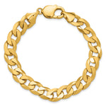 Gold (10K & 14K) Flat Beveled Curb Chain Bracelet - 14k Yellow Gold / 8 in / 9.5 mm