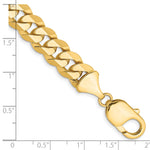 Gold (10K & 14K) Flat Beveled Curb Chain Bracelet - 14k Yellow Gold / 8 in / 9.5 mm