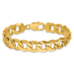 Gold (10K & 14K) Flat Beveled Curb Chain Bracelet - 14k Yellow Gold / 8 in / 12 mm