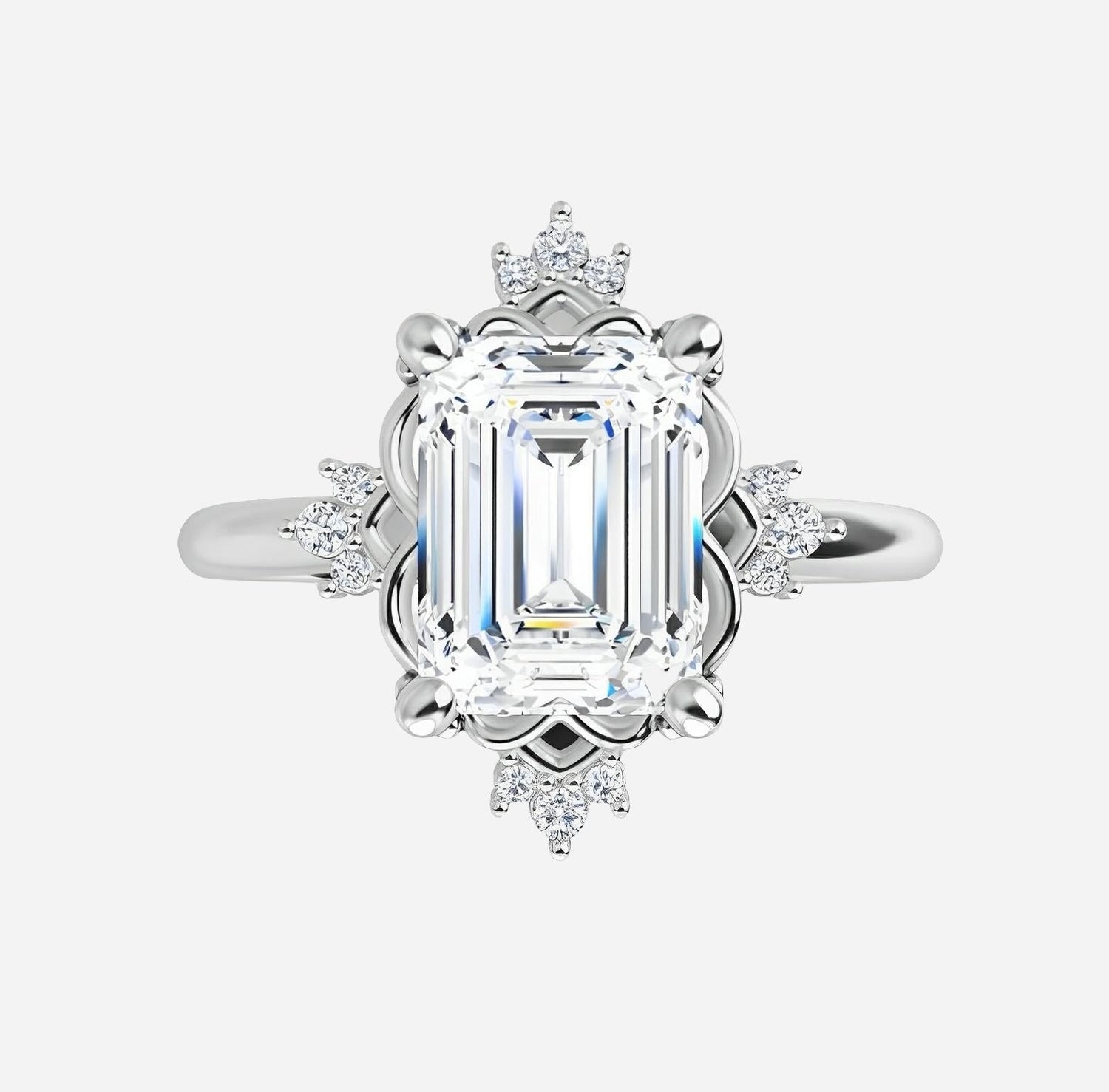 Bridal set, yellow gold & lab grown diamonds