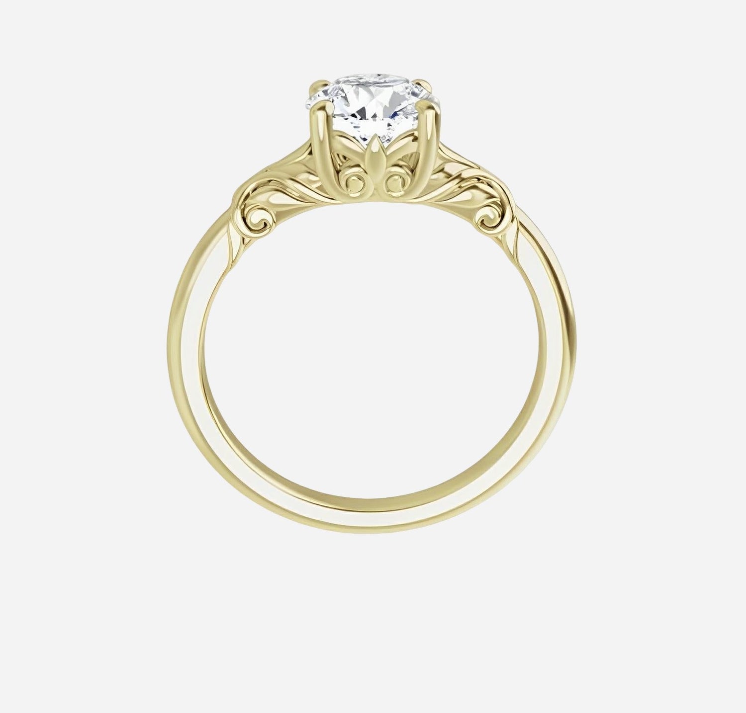 Bridal set in rose gold and moissanite