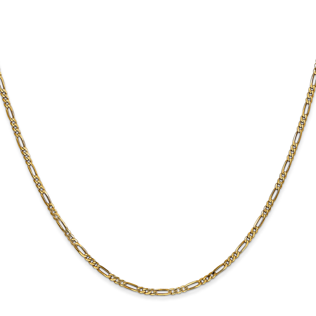 Gold (10K & 14K) Flat Figaro Chain Bracelet - 14k Yellow Gold / 8 in / 1.8 mm