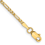 Gold (10K & 14K) Flat Figaro Chain Bracelet - 14k Yellow Gold / 5.5 in / 1.8 mm