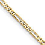 Gold (10K & 14K) Flat Figaro Chain Anklet - 14k Yellow Gold / 9 in / 1.8 mm