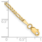Gold (10K & 14K) Flat Figaro Chain Bracelet - 14k Yellow Gold / 5.5 in / 2.25 mm
