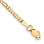 Gold (10K & 14K) Flat Figaro Chain Bracelet - 14k Yellow Gold / 7 in / 2.25 mm
